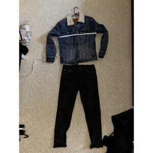 American Eagle Denim Bundle – Sherpa Jacket & Distressed Jeans